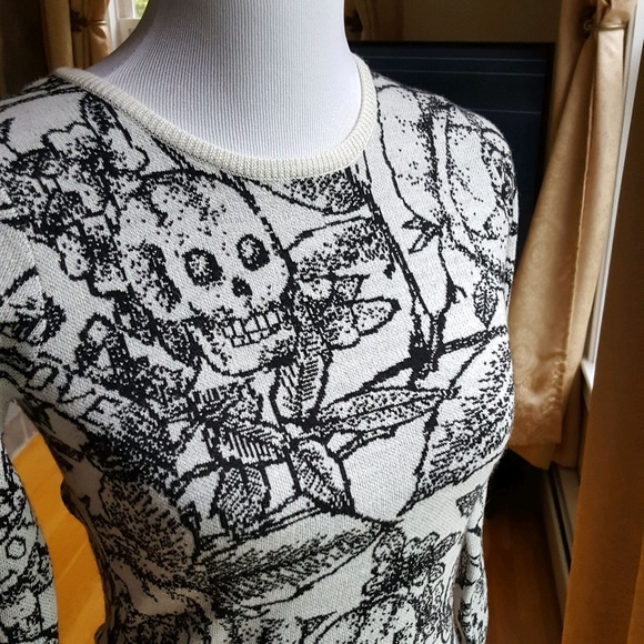 French Connection Dresses Nwt Skull Tattoo Knit Dress Xs Poshmark